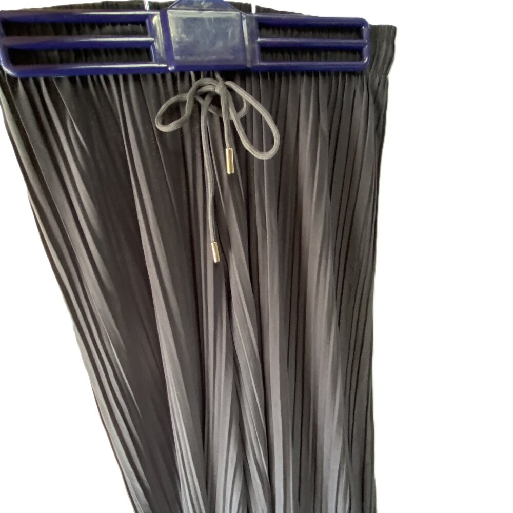 Grey Pleated Drawstring Pants